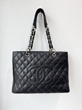 Authentic Chanel Caviar Leather GST Grand Shopping Tote Bag
